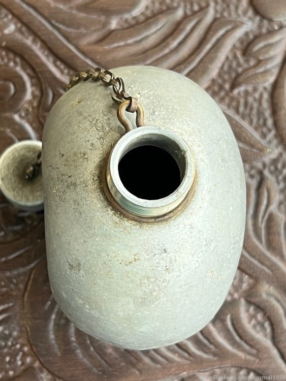 PRE-1918 WW1 RARE SPUN CANTEEN IN BEAUTIFUL SHAPE-img-11