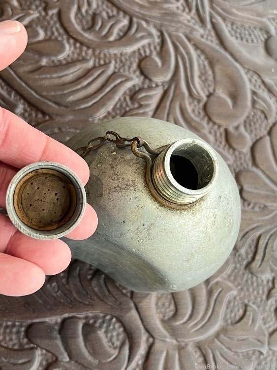 PRE-1918 WW1 RARE SPUN CANTEEN IN BEAUTIFUL SHAPE-img-7