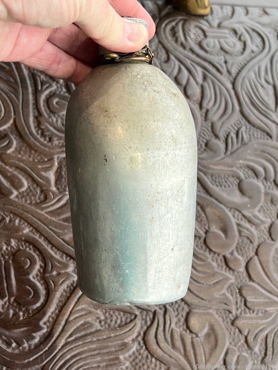 PRE-1918 WW1 RARE SPUN CANTEEN IN BEAUTIFUL SHAPE-img-4