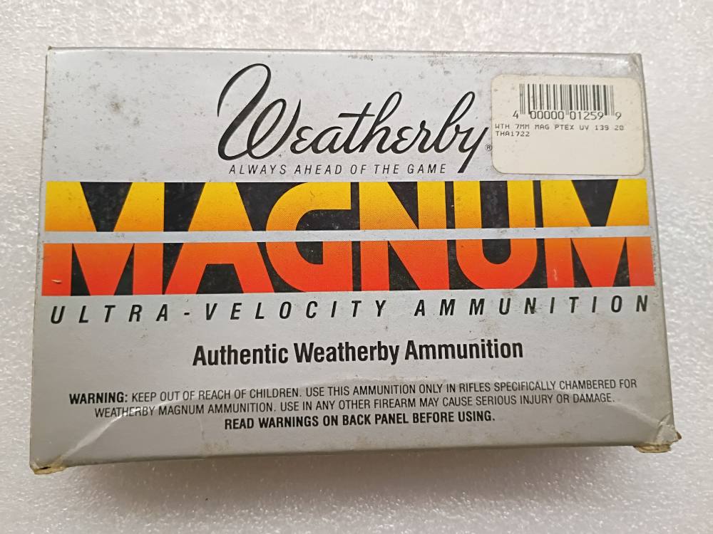 Weatherby 7mm Weatherby Magnum 139 Gr Ultra - Velocity Ammunition 20 Rounds-img-1