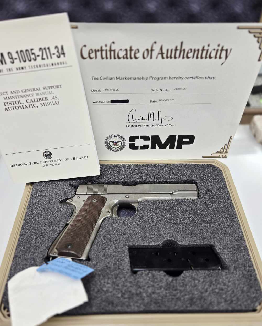 1945 WWII Remington Rand U.S. Army M1911 A1 .45ACP CMP Field Grade-img-0