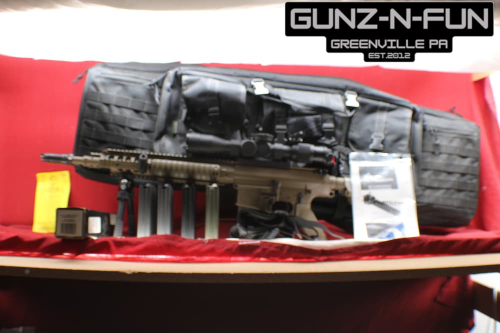 (38587) SUPER RARE. Knights Armament M110 carbine/ SR-25 FDE with silencer-img-0