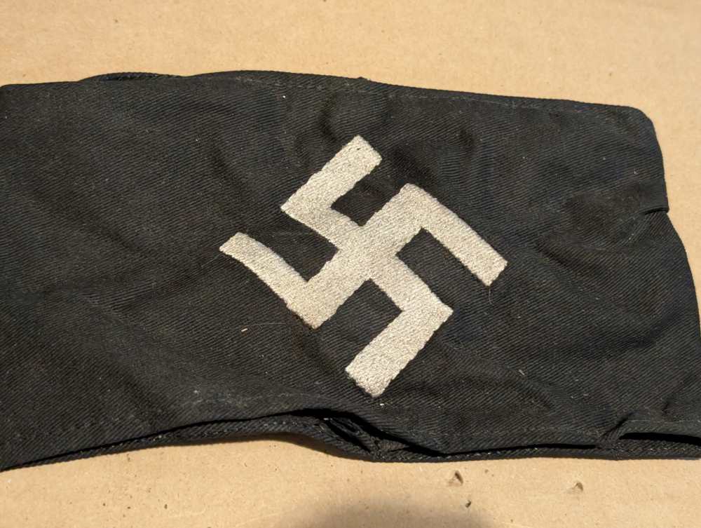 WW2 German NSDAP Black Mourning Armband Cotton-img-0