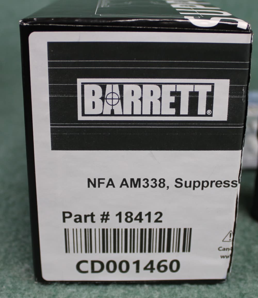 Barrett AM 338 Suppressor Like New Both 5/8x24 and 3/4x24 Brakes and Cover-img-0