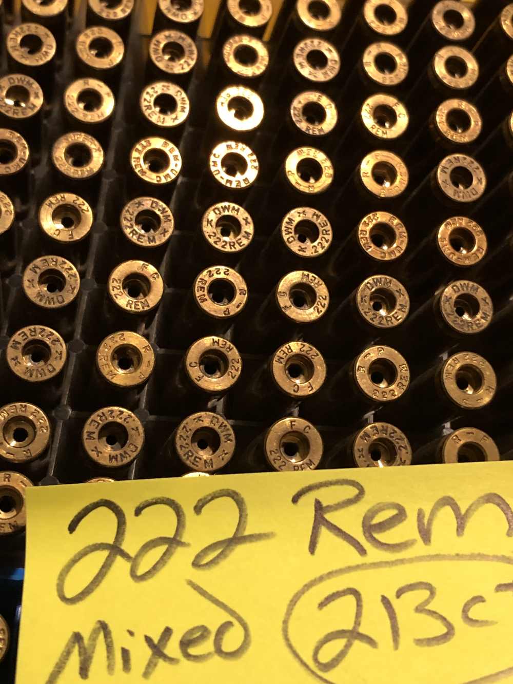 222 Remington fired brass casings 213 count mixed headstamped -img-2
