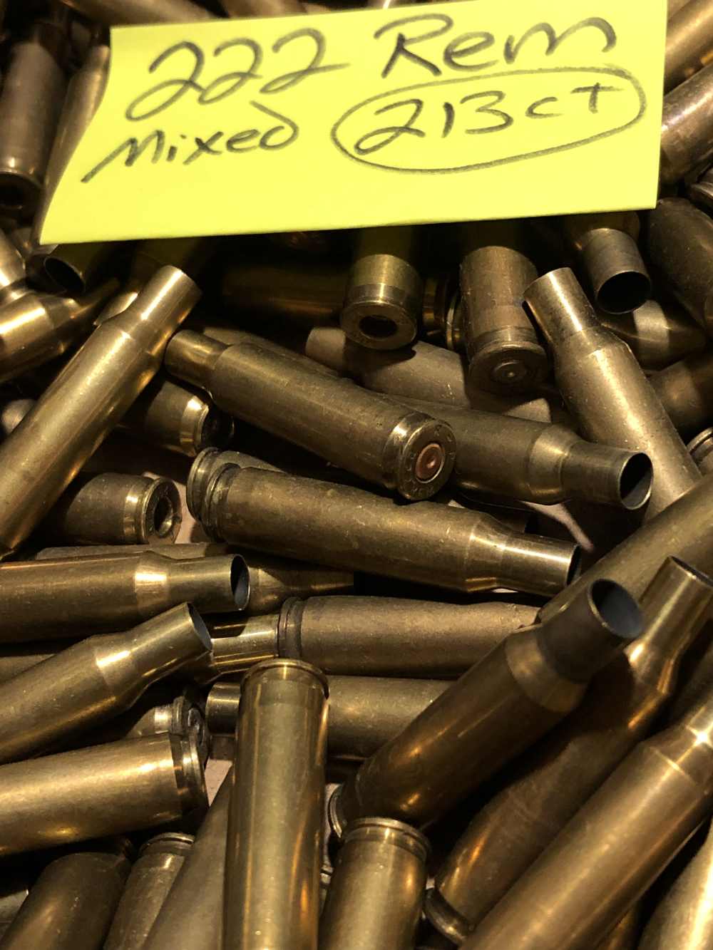 222 Remington fired brass casings 213 count mixed headstamped -img-4