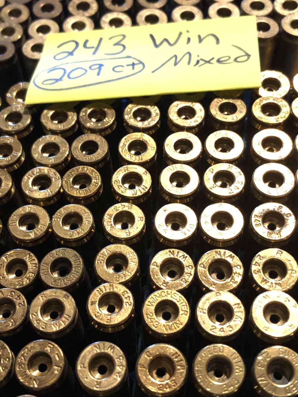 243 Winchester fired brass casings 209 count all brass mixed headstamped -img-2