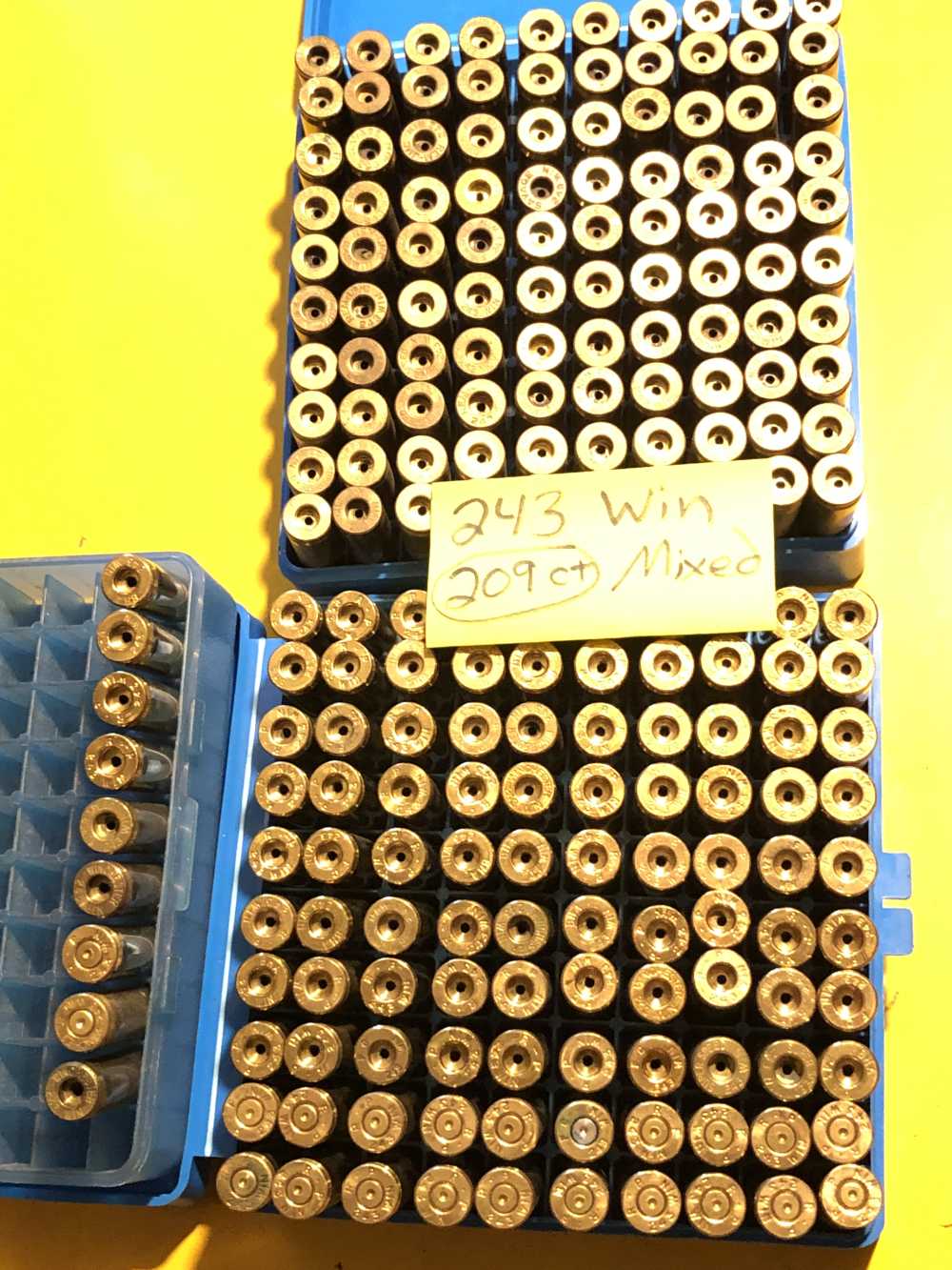 243 Winchester fired brass casings 209 count all brass mixed headstamped -img-0