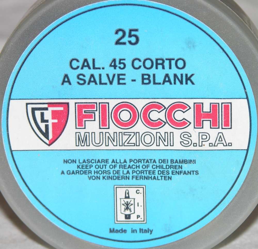 Fiocchi GFL 45 Corto .45 Short Rimmed Revolver Blank 25 Round Packs-img-0