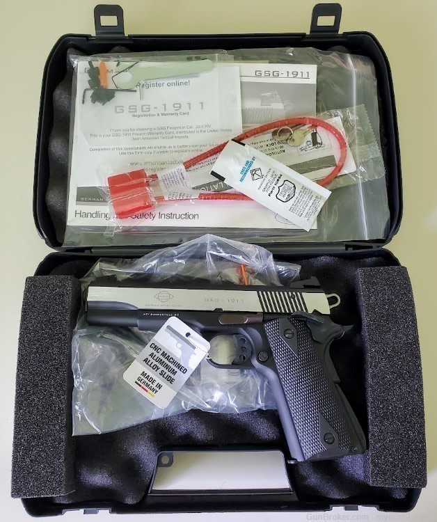NEW ATI/GSG German Sports Night Sights 1911 .22LR 5" Stainless w/Bonus ...-img-2