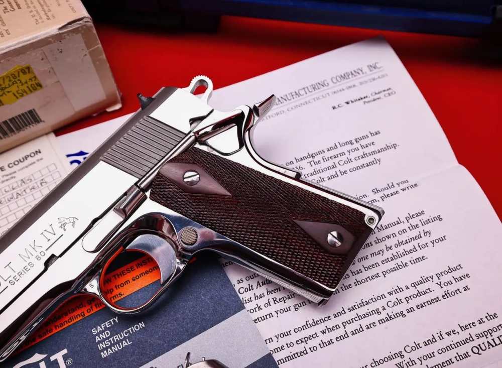 1995 Colt MKIV Officers 1911 Factory Bright Stainless .45acp COLLECTOR!-img-3