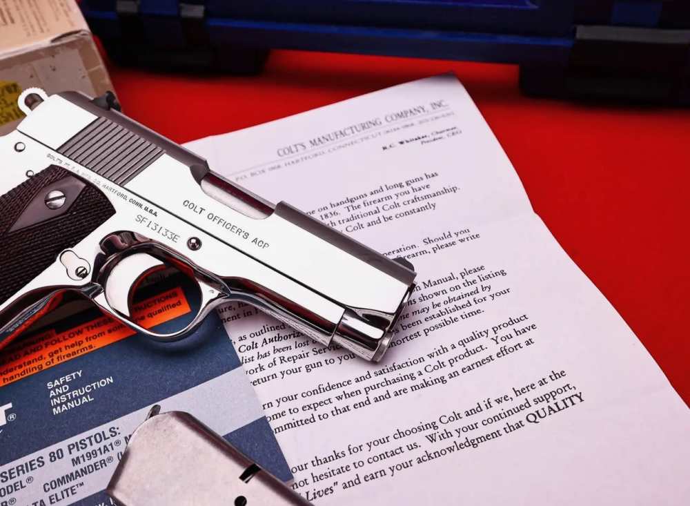 1995 Colt MKIV Officers 1911 Factory Bright Stainless .45acp COLLECTOR!-img-4