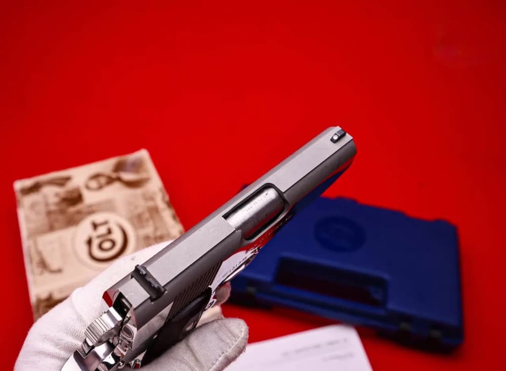 1995 Colt MKIV Officers 1911 Factory Bright Stainless .45acp COLLECTOR!-img-8