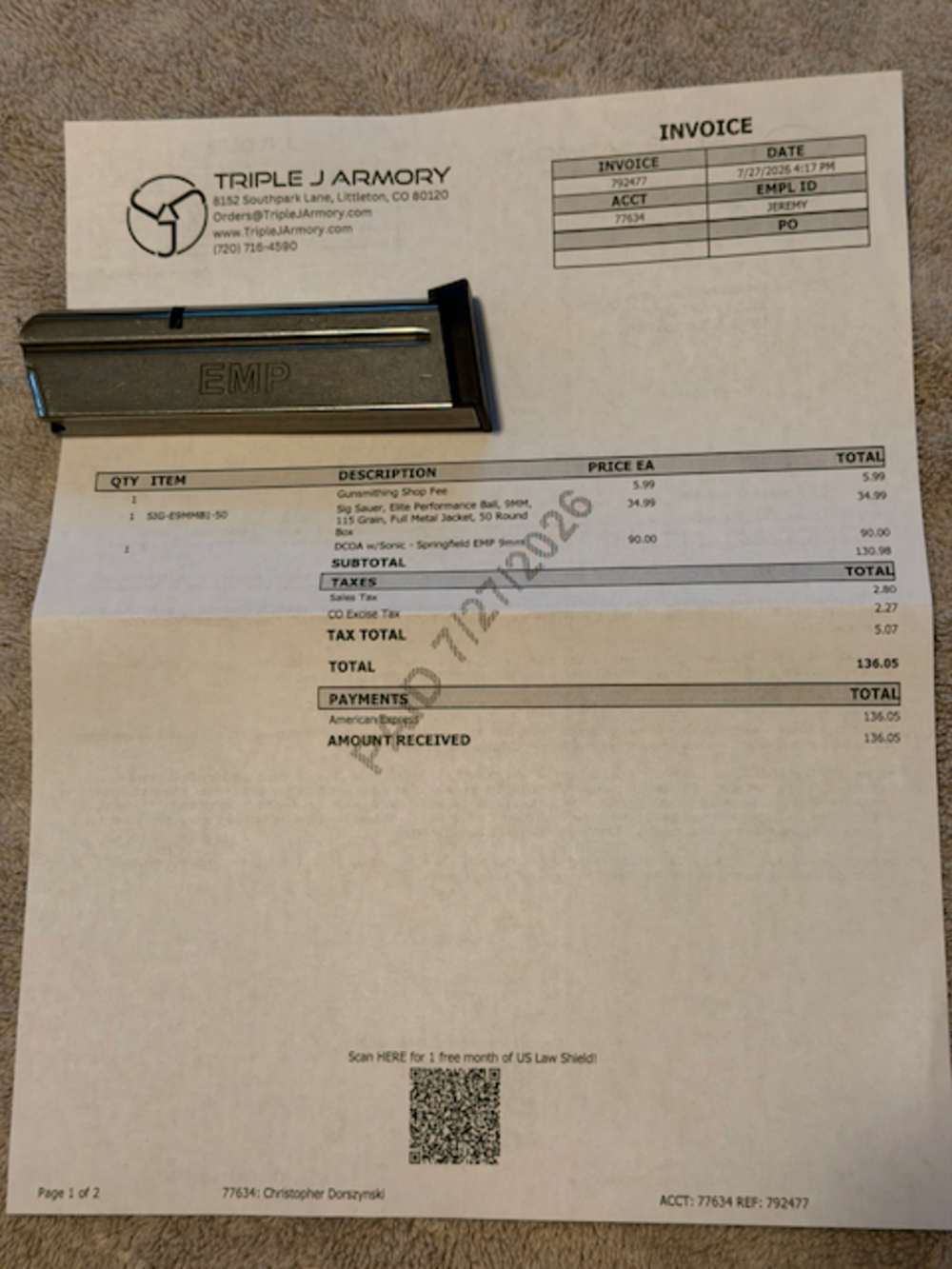 Springfield Armory 9mm EMP 1911 3" w/ Case, 3 Mags, Holsters & Grips.-img-3