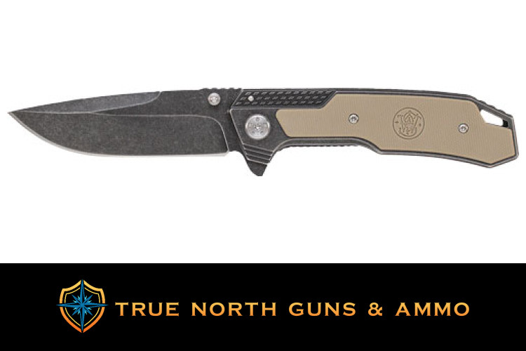 Smith & Wesson Stonewash Drop Point 3.6" Pocket Knife-img-0