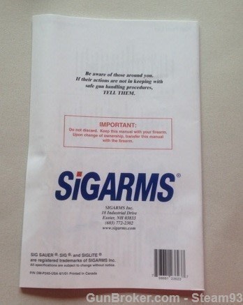 SigArms Owners Manual Published 6/1/01-img-1