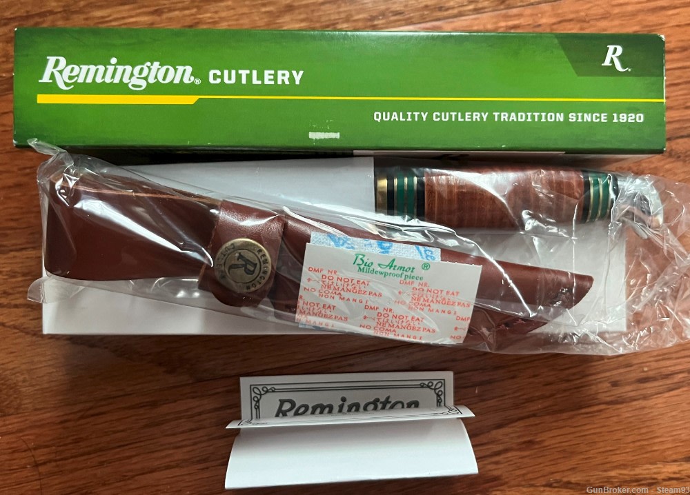 Remington Knife 3.25" Satin Finish Stainless Blade w/ Leather Sheath R15723-img-1