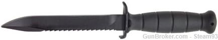 Glock Field Knife Fixed 6.5" Blade Black Plain Root Saw Steyr AUG Bayonet -img-1