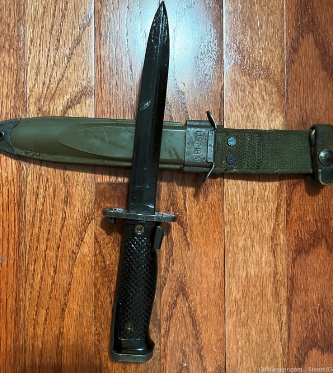 U.S. M5A1 MILPAR COL Bayonet & USM8A1 scabbard VIZ - Fits M1 GARAND-img-0
