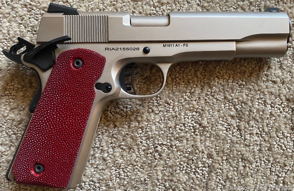 1911 Grips Genuine Red Stingray Skin GRIPS ONLY-img-3