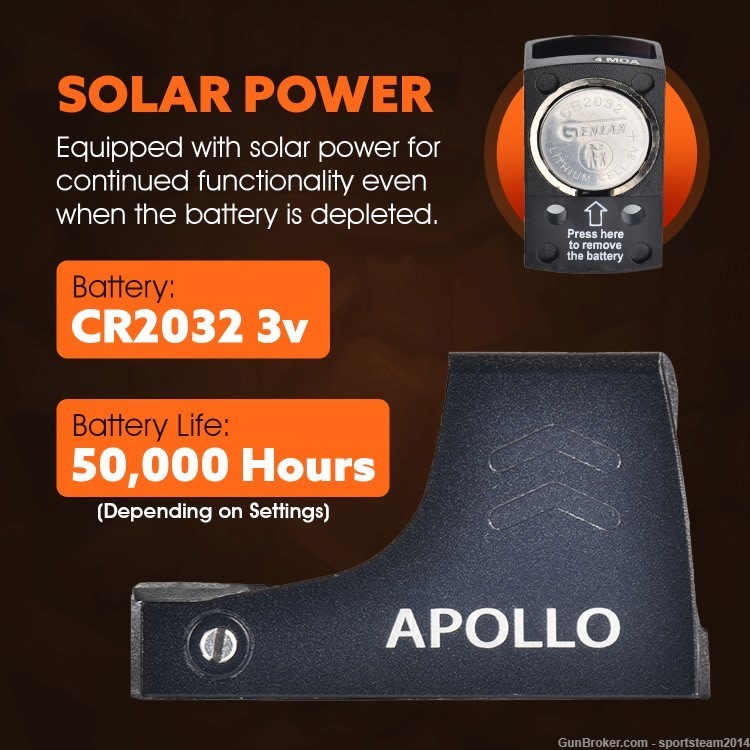 ADE RD3-030 Apollo Solar Powered Red Dot For Canik TP9 Elite SC, TP9 SFT-img-3
