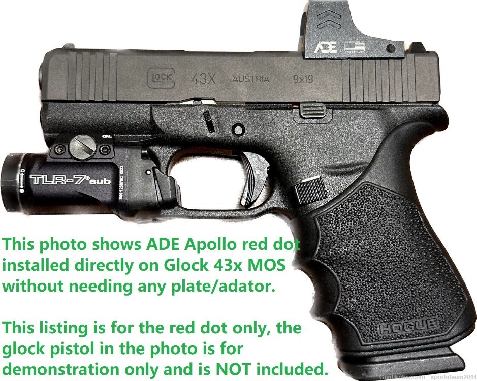 ADE RD3-030 Apollo Solar Powered Red Dot For Canik TP9 Elite SC, TP9 SFT-img-9