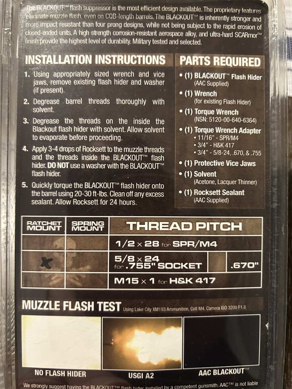 AAC SCAR-H Blackout Flash Hider New In Package 7.62mm SCAR 17s-img-2