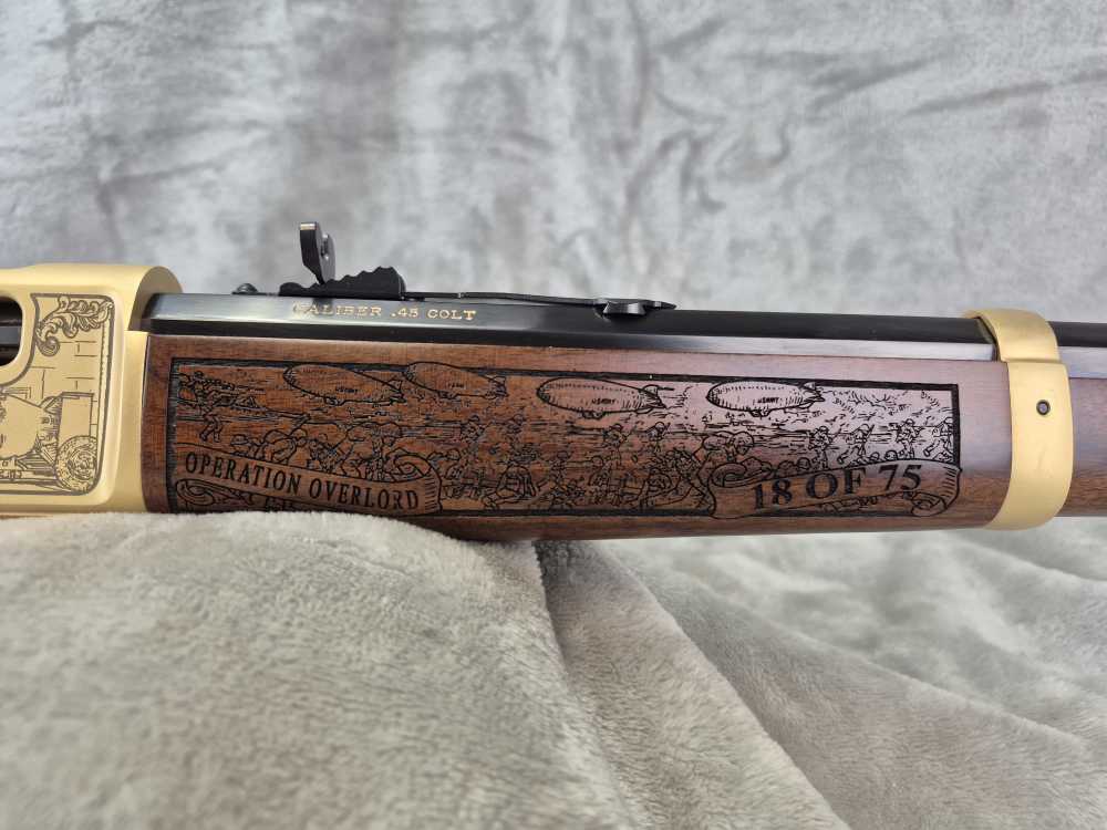 Henry Big Boy WWII 75 Year .45LC Lever Action Rifle 20” Case & Box – EXCELL-img-9