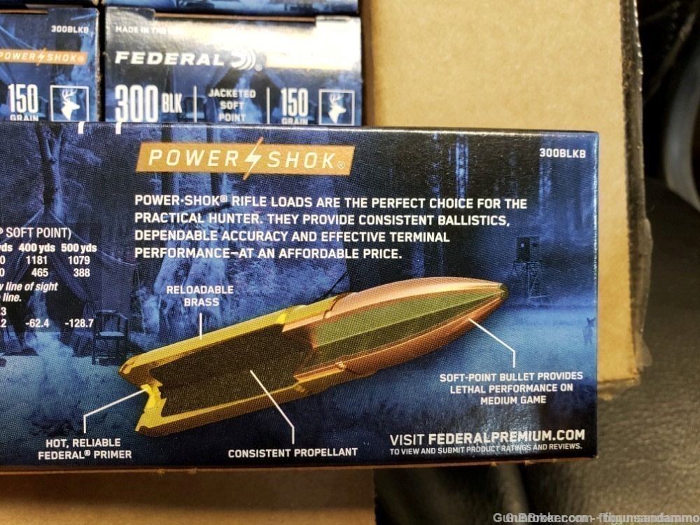 NEW 200 RDS FEDERAL POWERSHOK .300 BLACKOUT 150 JSP SP SOFT POINT 300 BLK-img-5