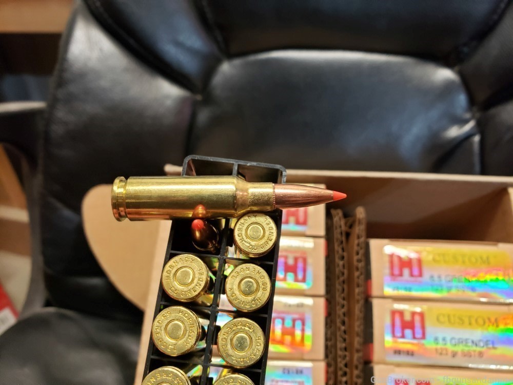 IN STOCK 200 ROUNDS NEW HORNADY CUSTOM 6.5 GRENDEL 123 GR SST BALLISTIC TIP-img-0