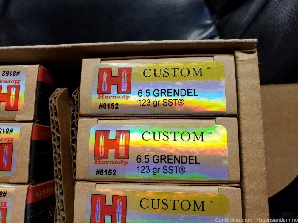 IN STOCK 200 ROUNDS NEW HORNADY CUSTOM 6.5 GRENDEL 123 GR SST BALLISTIC TIP-img-2