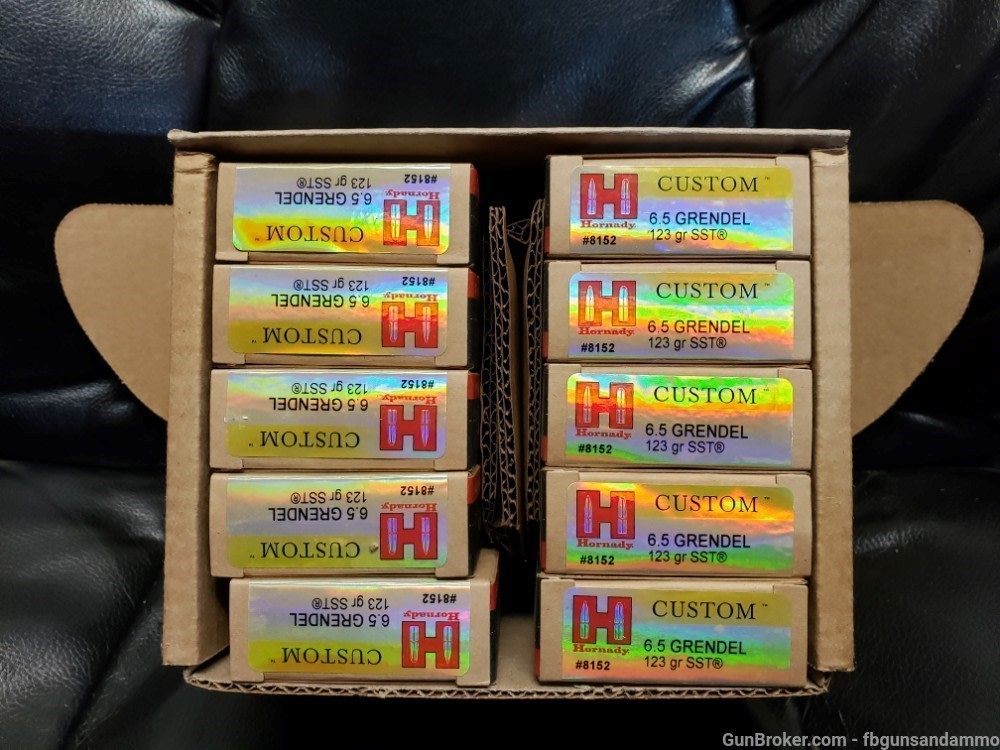 IN STOCK 200 ROUNDS NEW HORNADY CUSTOM 6.5 GRENDEL 123 GR SST BALLISTIC TIP-img-1