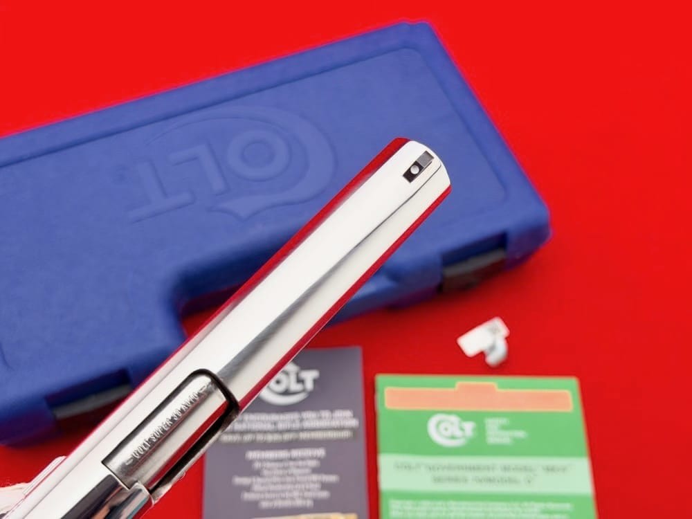 Colt Custom Government 1911 5" Bright Stainless.38 Super w/ Box-img-21