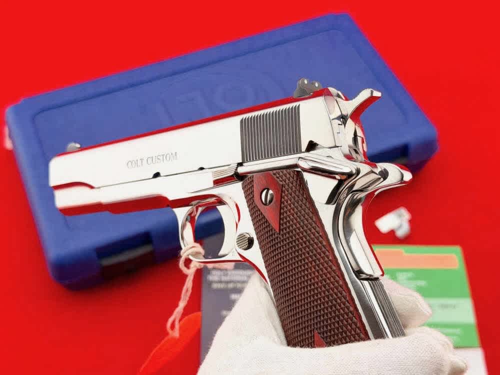 Colt Custom Government 1911 5" Bright Stainless.38 Super w/ Box-img-18