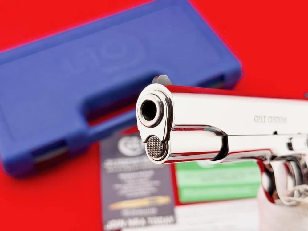Colt Custom Government 1911 5" Bright Stainless.38 Super w/ Box-img-12