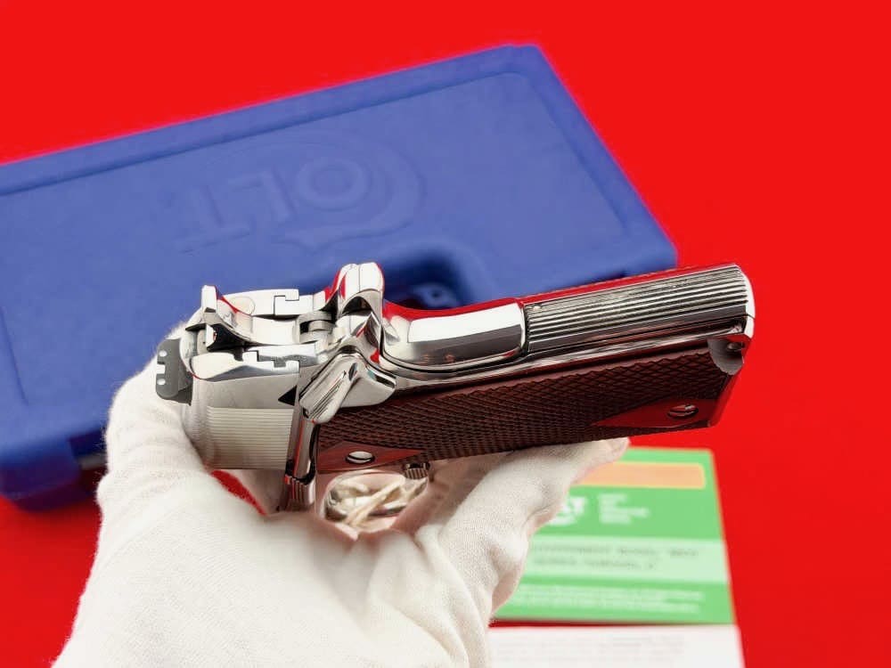 Colt Custom Government 1911 5" Bright Stainless.38 Super w/ Box-img-16