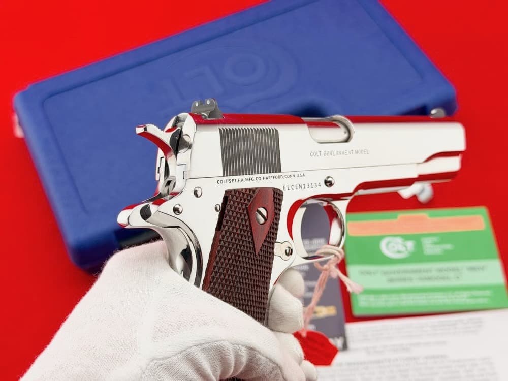 Colt Custom Government 1911 5" Bright Stainless.38 Super w/ Box-img-19