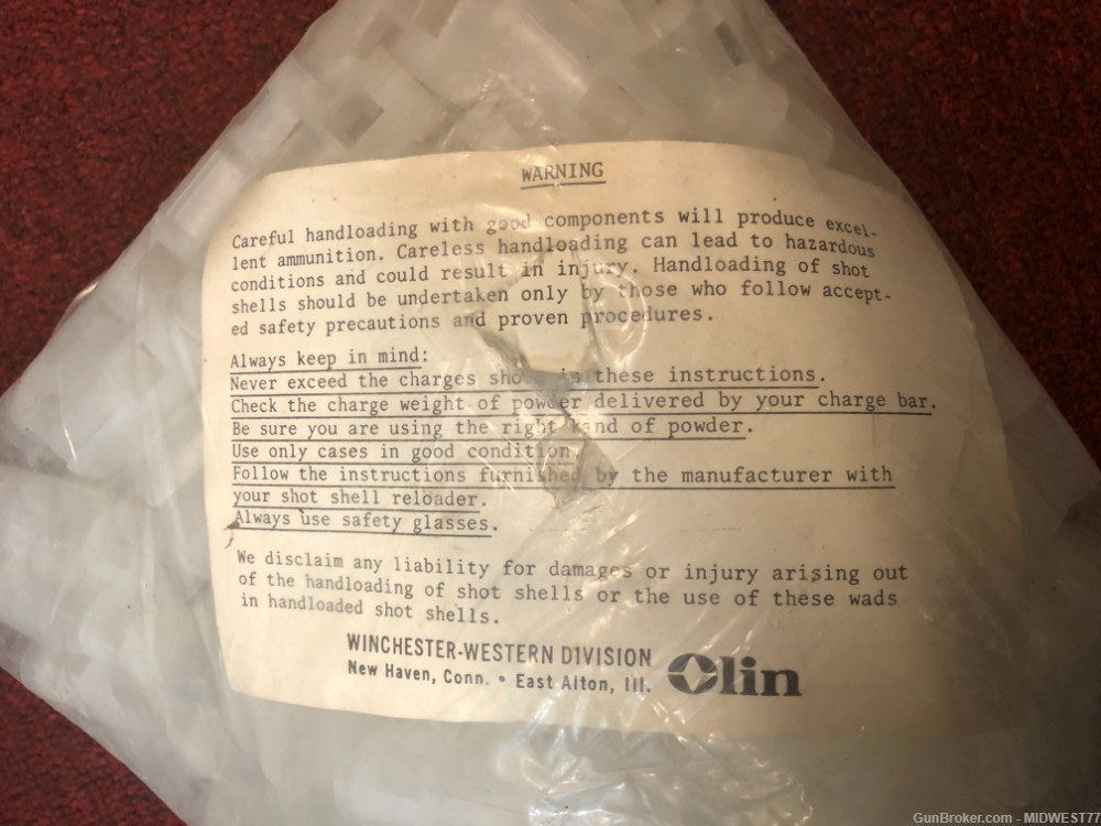 WINCHESTER WAA12XW 12 GA SHOTGUN WADS Bag of 250 New Old Stock-img-2