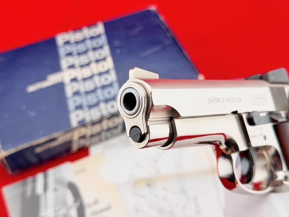MINT 1981 Smith & Wesson Model 559 4" Rare Factory Nickel 9mm w/ Box-img-7