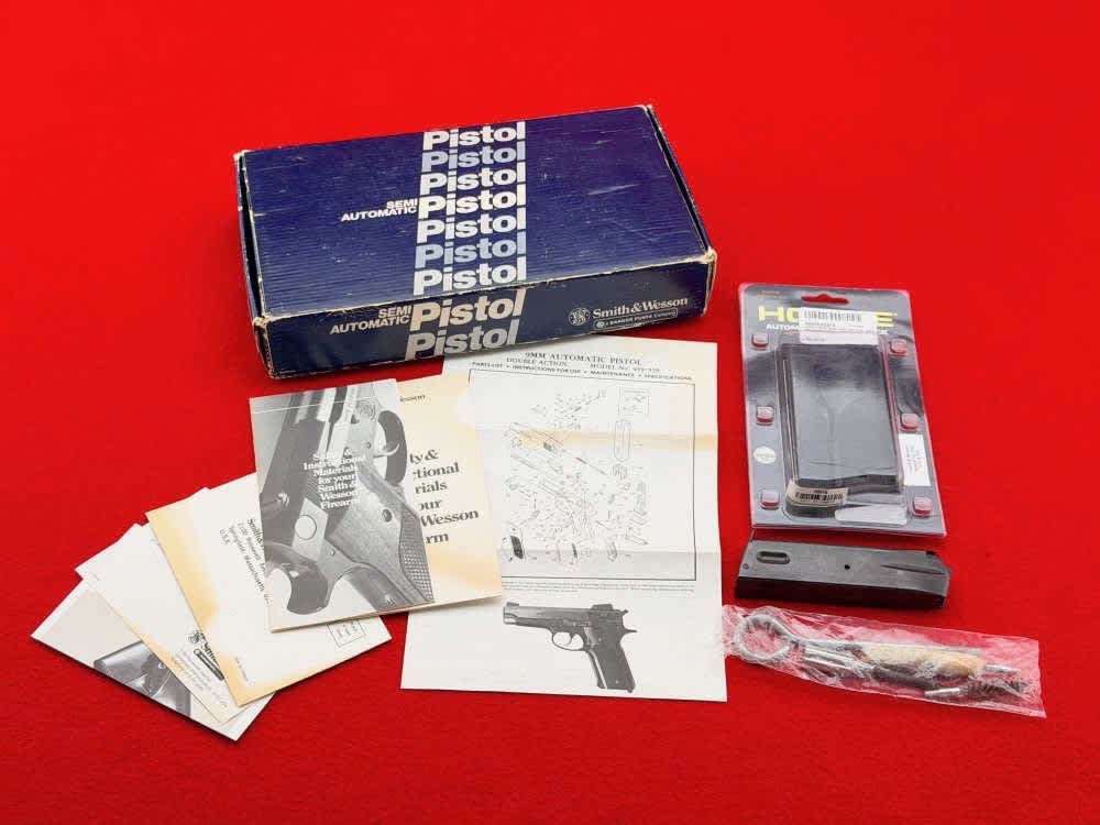 MINT 1981 Smith & Wesson Model 559 4" Rare Factory Nickel 9mm w/ Box-img-26