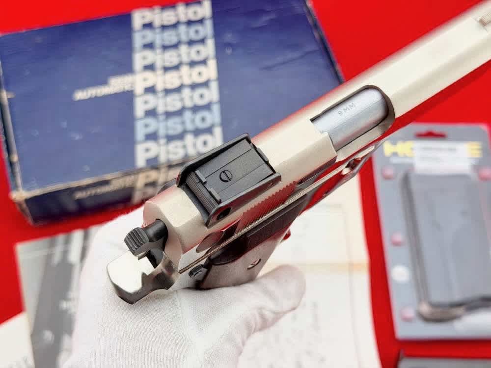 MINT 1981 Smith & Wesson Model 559 4" Rare Factory Nickel 9mm w/ Box-img-21