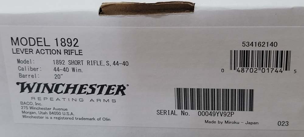 Winchester 1892 SHORT 44-40 WIN 20" Barrel -img-11