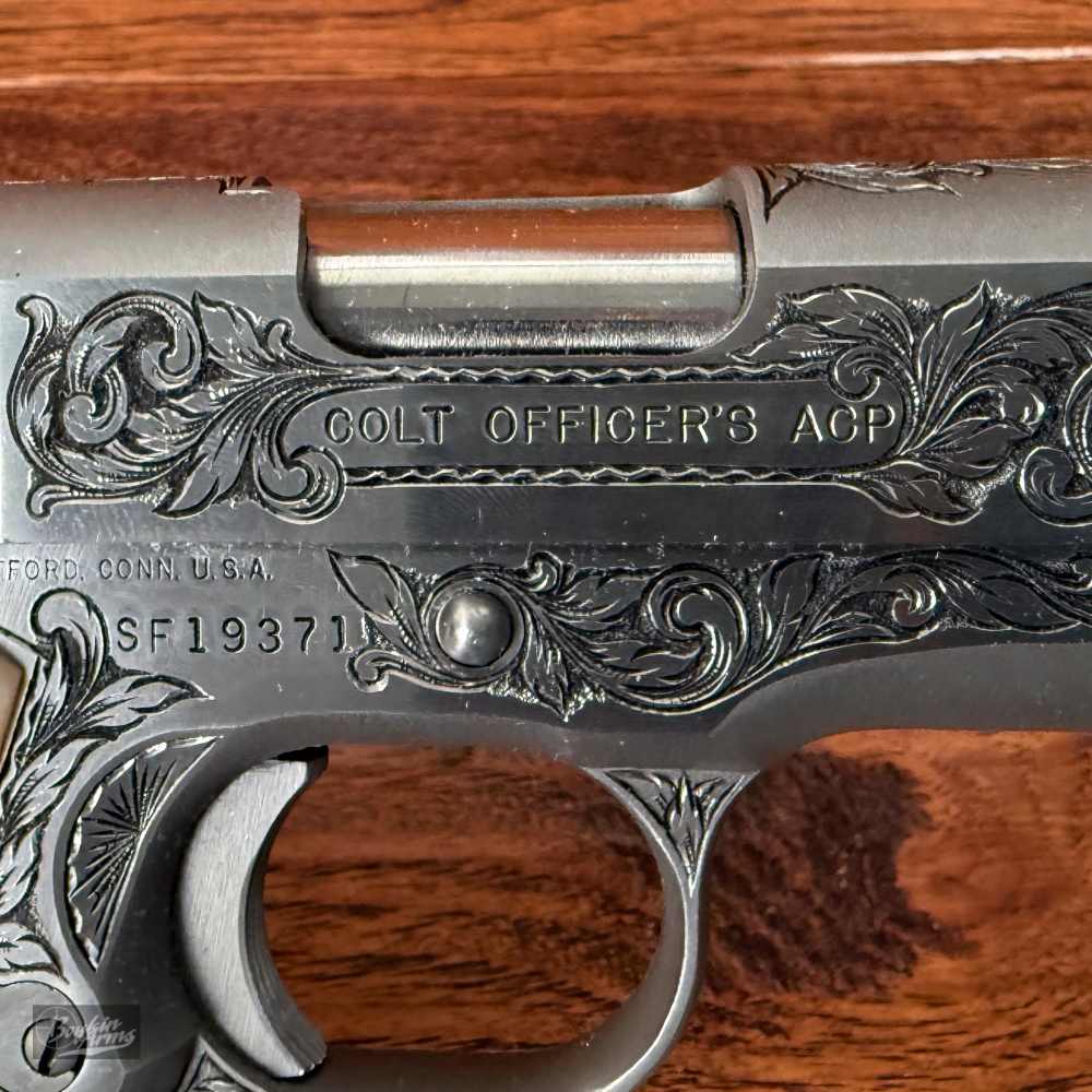 Exquisite Ben Shostle Deep Relief Engraved Colt Officers 1911 Pearl Grips -img-11