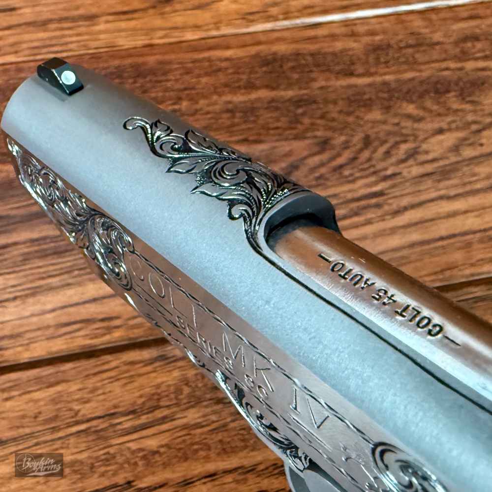 Exquisite Ben Shostle Deep Relief Engraved Colt Officers 1911 Pearl Grips -img-15
