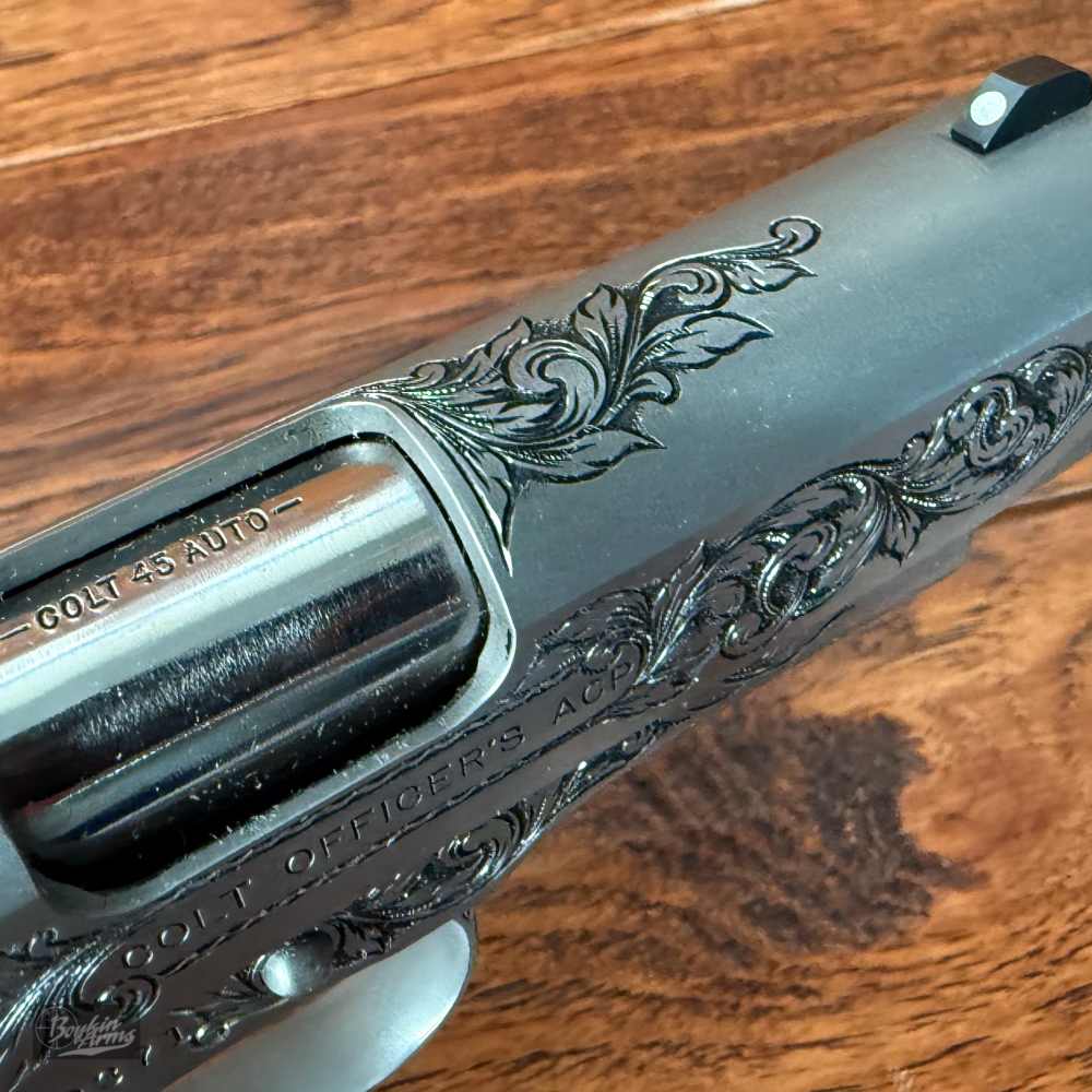 Exquisite Ben Shostle Deep Relief Engraved Colt Officers 1911 Pearl Grips -img-12