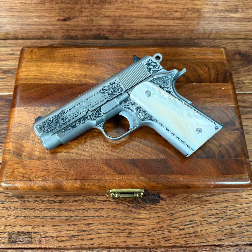 Exquisite Ben Shostle Deep Relief Engraved Colt Officers 1911 Pearl Grips -img-24