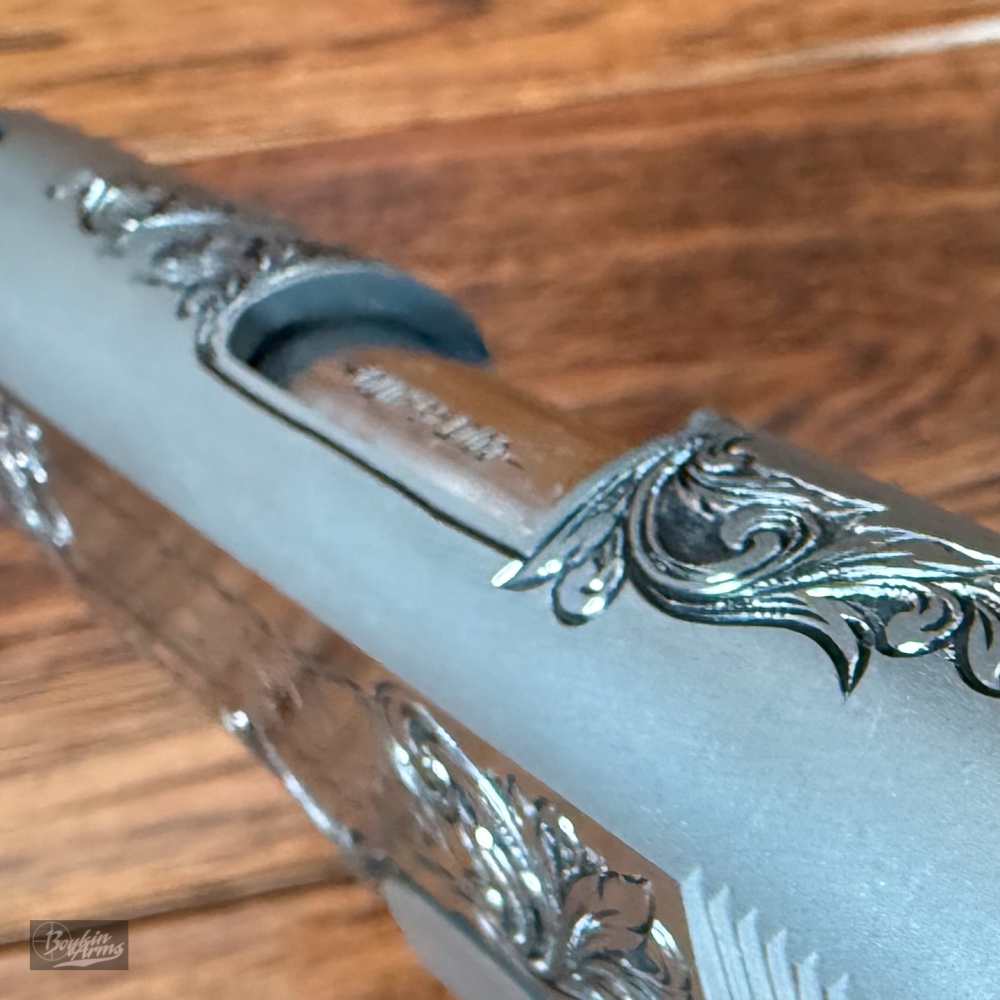 Exquisite Ben Shostle Deep Relief Engraved Colt Officers 1911 Pearl Grips -img-16