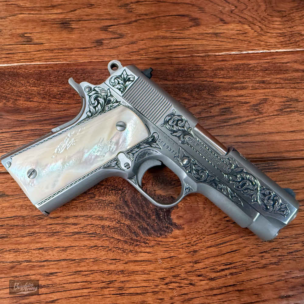 Exquisite Ben Shostle Deep Relief Engraved Colt Officers 1911 Pearl Grips -img-23