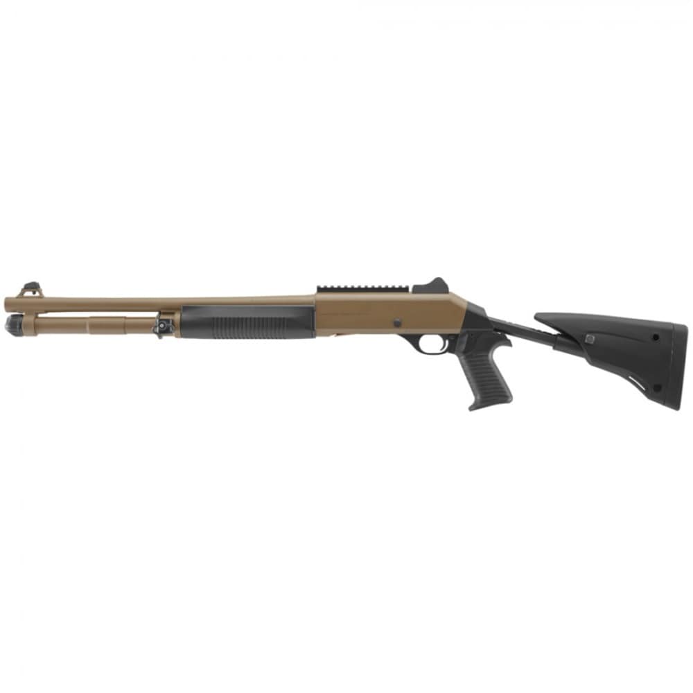 Benelli M4 Ext Tactical - 18.5" Bbl (12 Ga) - Telescoping Stock - FDE/Black-img-1