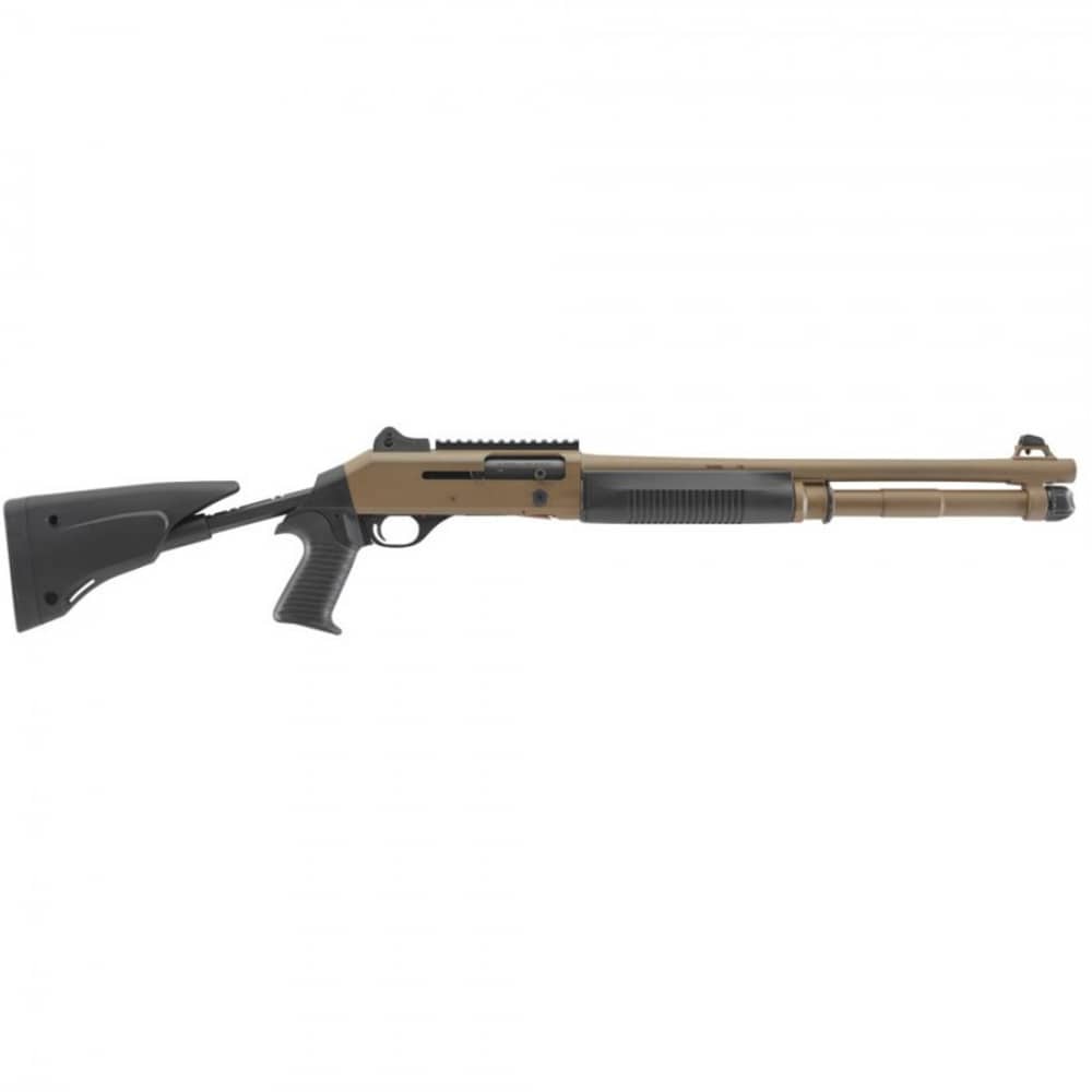 Benelli M4 Ext Tactical - 18.5" Bbl (12 Ga) - Telescoping Stock - FDE/Black-img-0